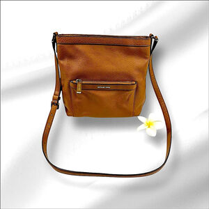 MICHAEL KORS Crossbody Bag Brown Pebble Leather Medium